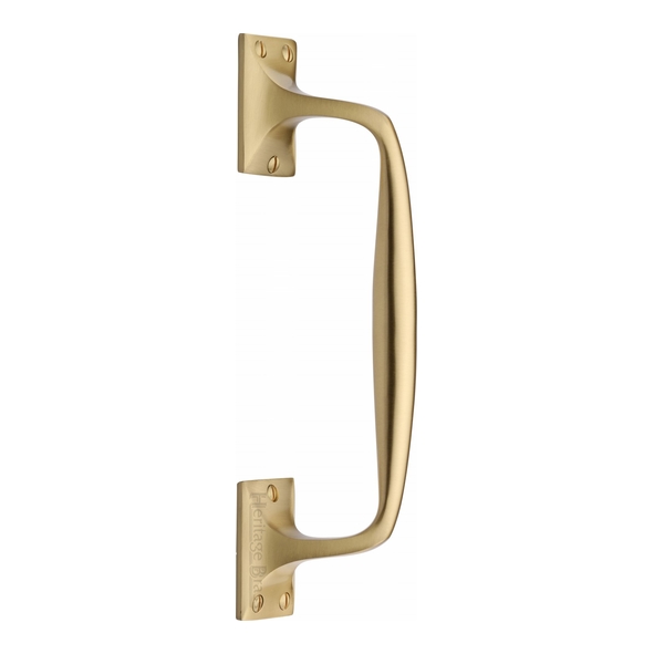 V1150 253-SB • 253mm • Satin Brass • Heritage Brass Traditional Cranked Pull Handle